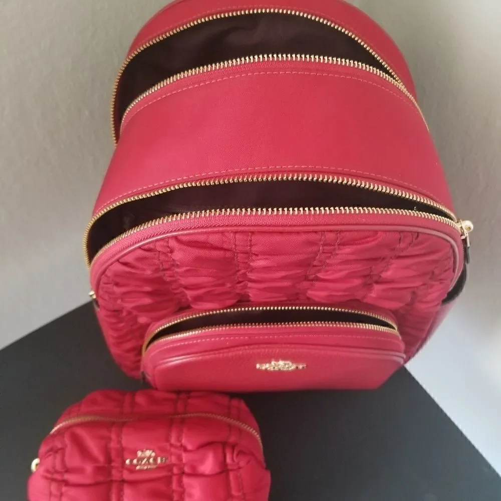 Coach Court Backpack and Cosmetic Bag Set